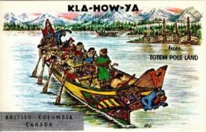 Haida War Canoe by Abrams-Lytton BC 1959 Postcard