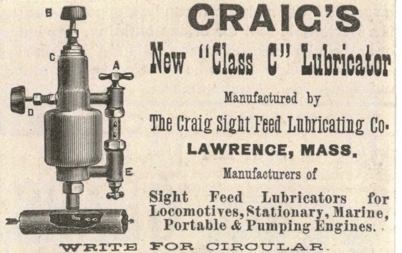 1885 Class C Lubricator Engraved Victorian Original Print Ad 2v1 33 Ephemera Chromo