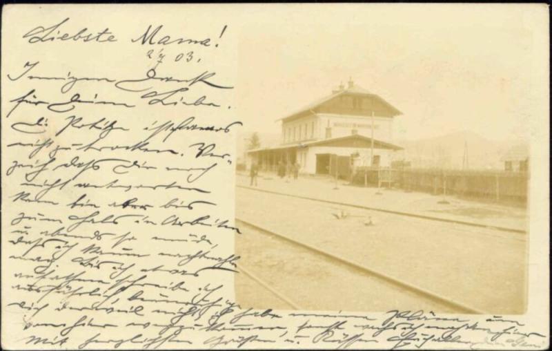 belarus russia, MIKULICZY, Railway Station (1903) RPPC