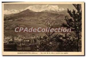 Postcard Old Barcelonnette A corner of the city through the pines