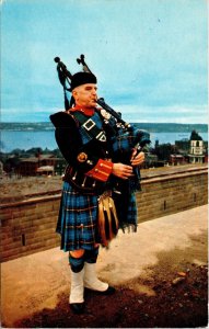 Highland Pipe Major George Day Nova Scotia Tartan Canada Cancel WOB Postcard 