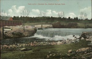 Stafford Springs CT Falls at RI Worsted Co c1910 Postcard