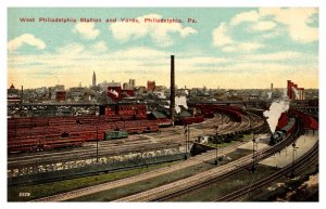 Postcard PA Phildelphia - P.R.R. West Philadelphia Station and Yards