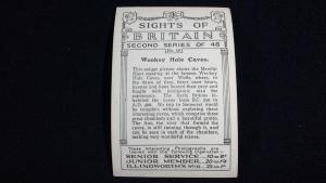 Senior Service Cigarette Card No 10 Sights Of Britain Wookey Hole Caves