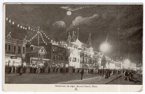 Revere Beach, Mass, Boulevard by Night