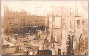 Fire Damage Destroys Building Rutland Vermont Real Photo RPPC Postcard 1909