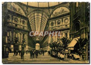 Old Postcard Milano Interno Galleria Vittorio Emanuele