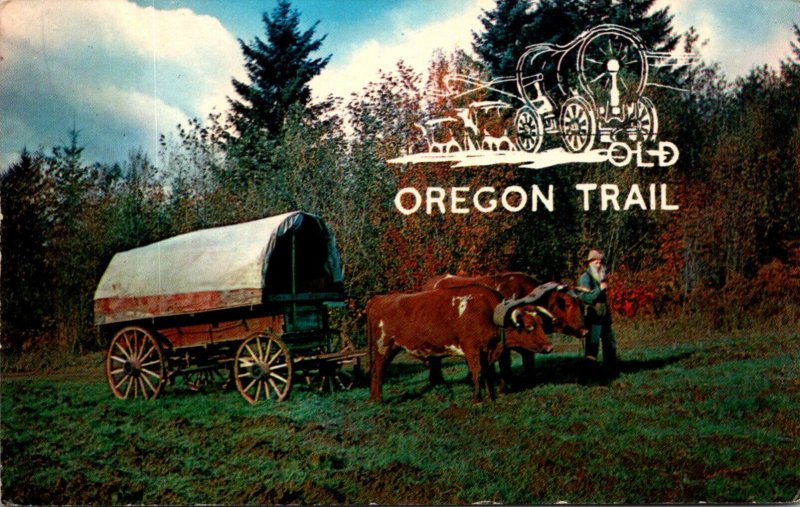 Ox Drawn Wagon Blazin' The Old Oregon Trail