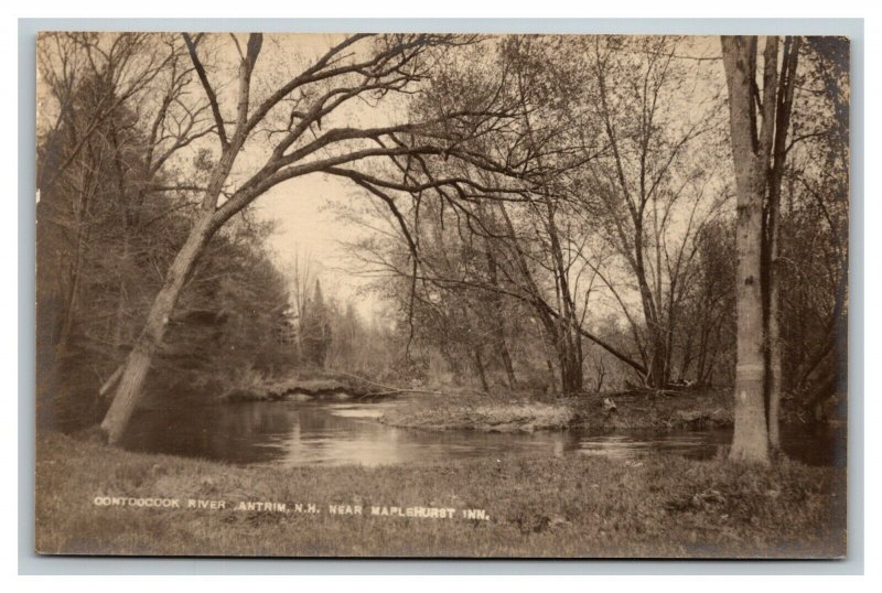 Vintage 1900's Photo Postcard Contoocook River Antrim New Hampshire