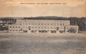 Cedar Rapids, IA Iowa  COE COLLEGE ~ MEN'S GYMNASIUM  1945 Vintage B&W Postcard