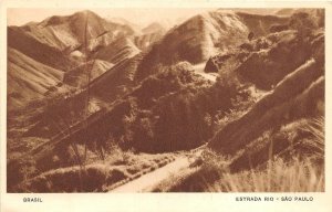 SAO PAOLO BRAZIL ESTRADA RIO MOUNTAINS CASINO COPACABANA POSTCARD