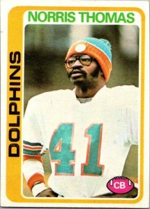 1978 Topps Football Card Norris Thomas Miami Dolphins sk7219