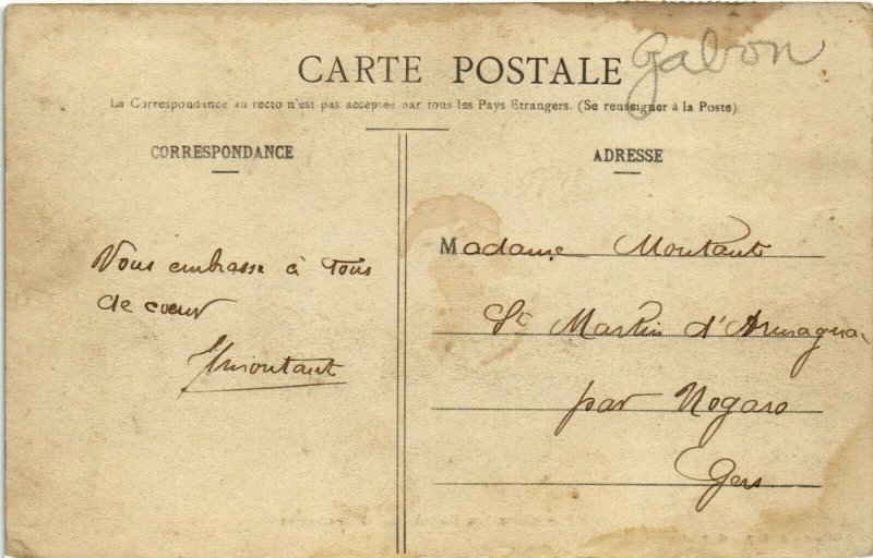 PC CPA GABON, CHEZ LES BATÉKÉS, FARNIENTE, Vintage Postcard (b21756)