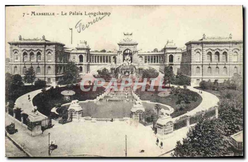 Old Postcard Marseille Le Palais Longchamp