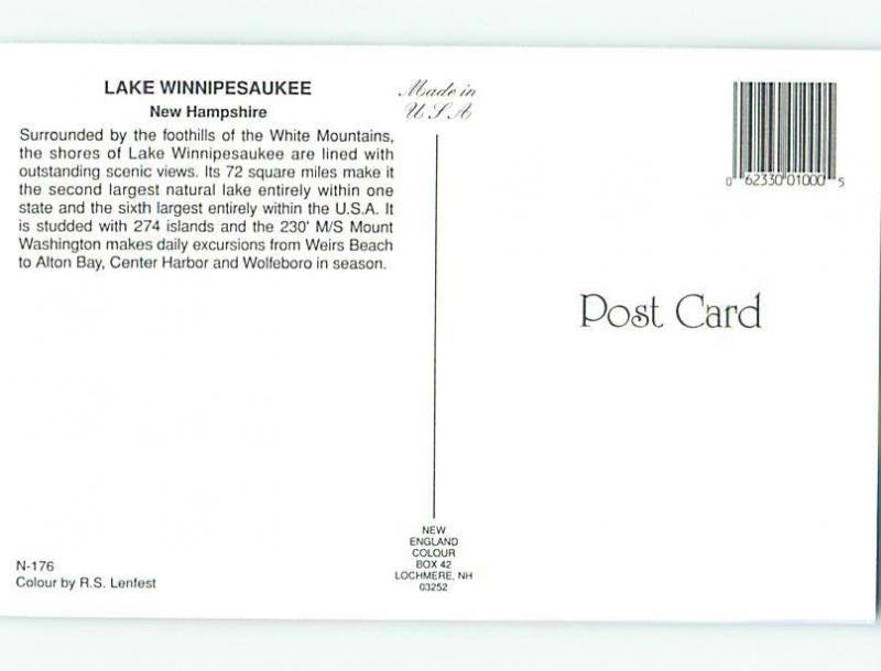 Unused Pre-1980 LAKE WINNIPESAUKEE Laconia - Meredith New Hampshire NH hn3382-14