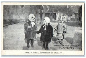Sunday School Extension Of Chicago IL, American And Chinese Playmates Postcard