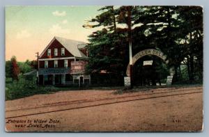 LOWELL MA ENTRANCE TO WILLOW DATE ANTIQUE POSTCARD