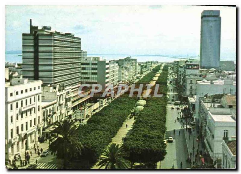 Postcard Modern Avenue Bourguiba Tunis