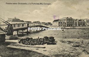 curacao, W.I., WILLEMSTAD, Puente entre Otrabanda y la Fortaleza Rif (1910s)