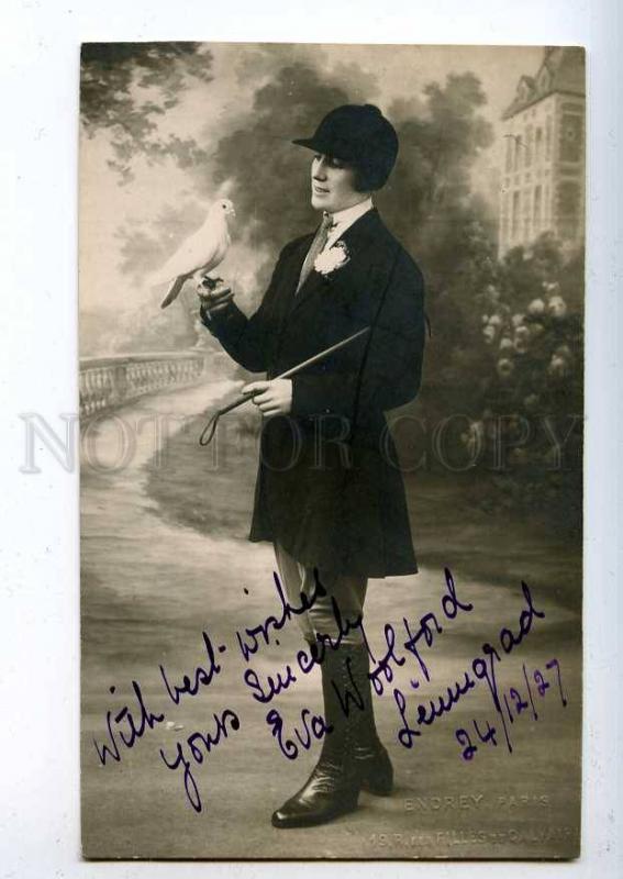 198113 CIRCUS Eva WOOLFORD Rider AUTOGRAPH 1927 Photo