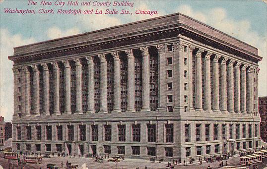 Illinois Chicago The New City Halt And County Building Washington Clark Rando...