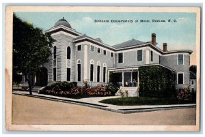 1913 Southern Conservatory Music Exterior Street Durham North Carolina Postcard