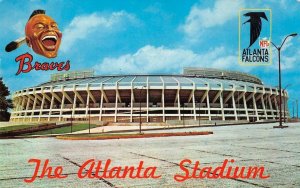 ATLANTA STADIUM Georgia Braves Baseball Falcons Football 1968 Vintage Postcard