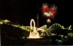 California Valencia Magic Mountain Amusement Center Fireworks At Night