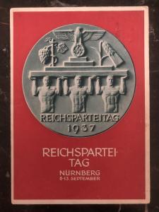 1937 Germany picture Postcard  Propaganda cover Nurnberg Rally NSDAP party