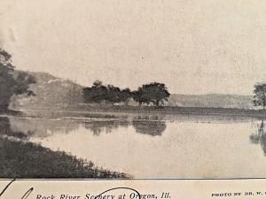 Postcard  Antique 1906 View of Rock River Scenery at Oregon, IL   Y6