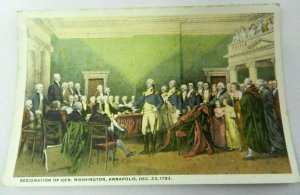 Vintage Postcard Resignation Of Gen. Washington Dec. 23 1783 Annapolis Litho