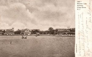 Vintage Postcard 1908 Fletcher Lake Boats Bldg. Pastimes Ocean Grove New Jersey