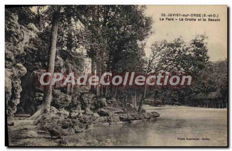 Old Postcard Juvisy sur Orge S and O The Park Cave and Basin