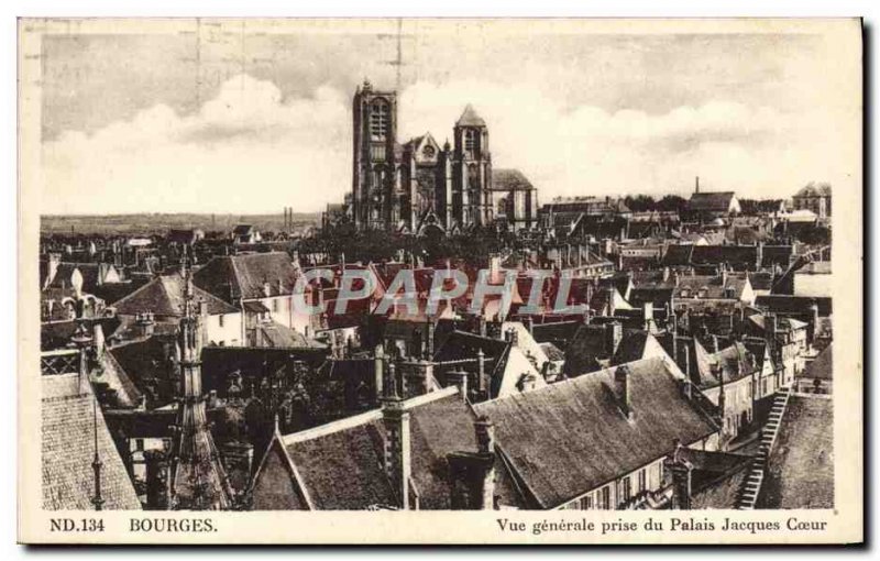 Old Postcard Vue Generale Bourges Palais Jacques Coeur Socket