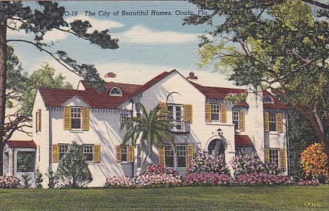 Florida Ocala A Beautiful Home 1951 Curteich