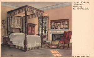 Vintage Postcard Gen. Lee's Room Lee Mansion Painting By Ruth Perkins Safford