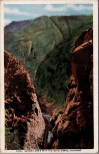 USA Looking Down Into The Royal Gorge Colorado Vintage Postcard 09.99