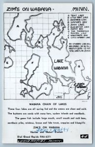1967 Zim's On Wabana Minnesota MN Map Grand Rapids MN RPPC Photo Postcard