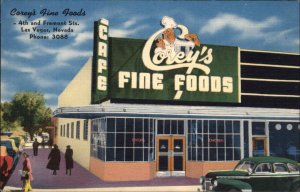 Las Vegas Nevada NV Corey's Fine Foods Caf� Store Linen Vintage Postcard