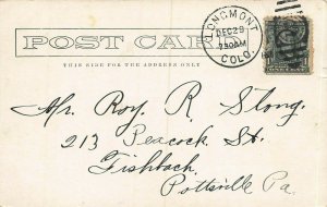 High School, Longmont, Colorado, Early Postcard, Used in 1906