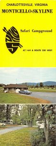 Charlottesville Virginia 1960s Oversize Postcard Monticello Safari Campground