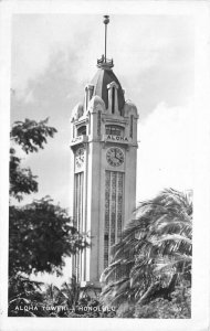 Aloha Tower Honolulu Hawaii 1948 RPPC Photo Postcard 20-8835