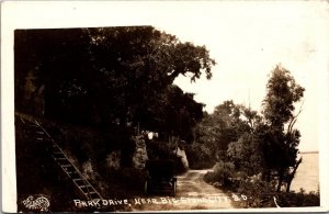 RPPC Park Drive Along Lake Shore, Big Stone City SD Vintage Postcard V63