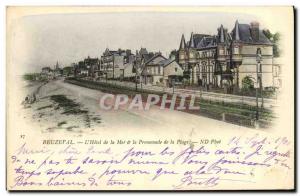 Old Postcard Beuzeval The Hotel de la Mer and the Promenade de la Plage