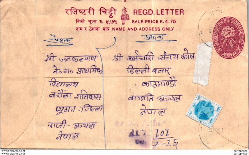 Nepal Postal Stationery Flower