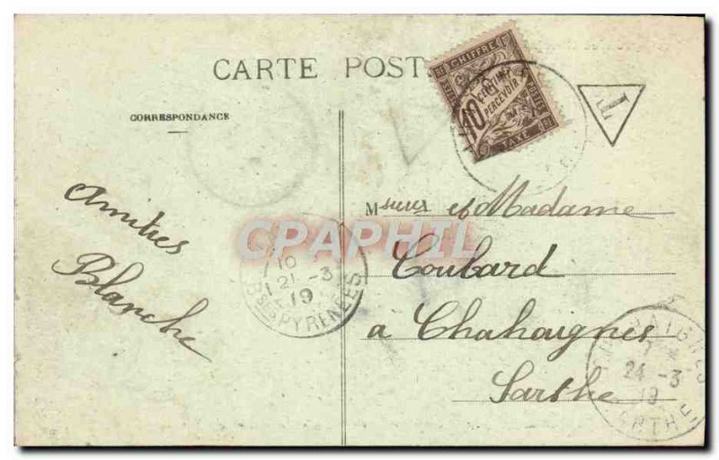 Old Postcard Eaux Bonnes Casino View from the Green Mountain