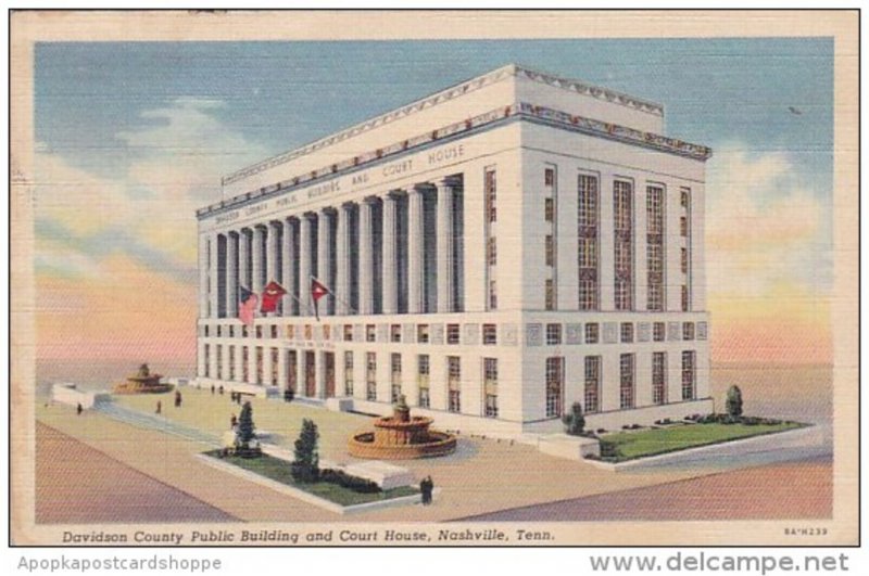 Tennesse Nashville Davidson County Public Building And Court house 1941