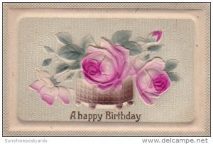 Happy Birthday With Beautiful Red Roses