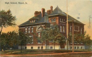 Vintage Postcard High School Stuart IA Lincoln Township, Adair County