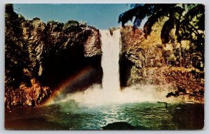 Hilo Hawaii~Rainbow Falls Tropical Beauty Spot~Waterfall~Cliff~1965 Postcard